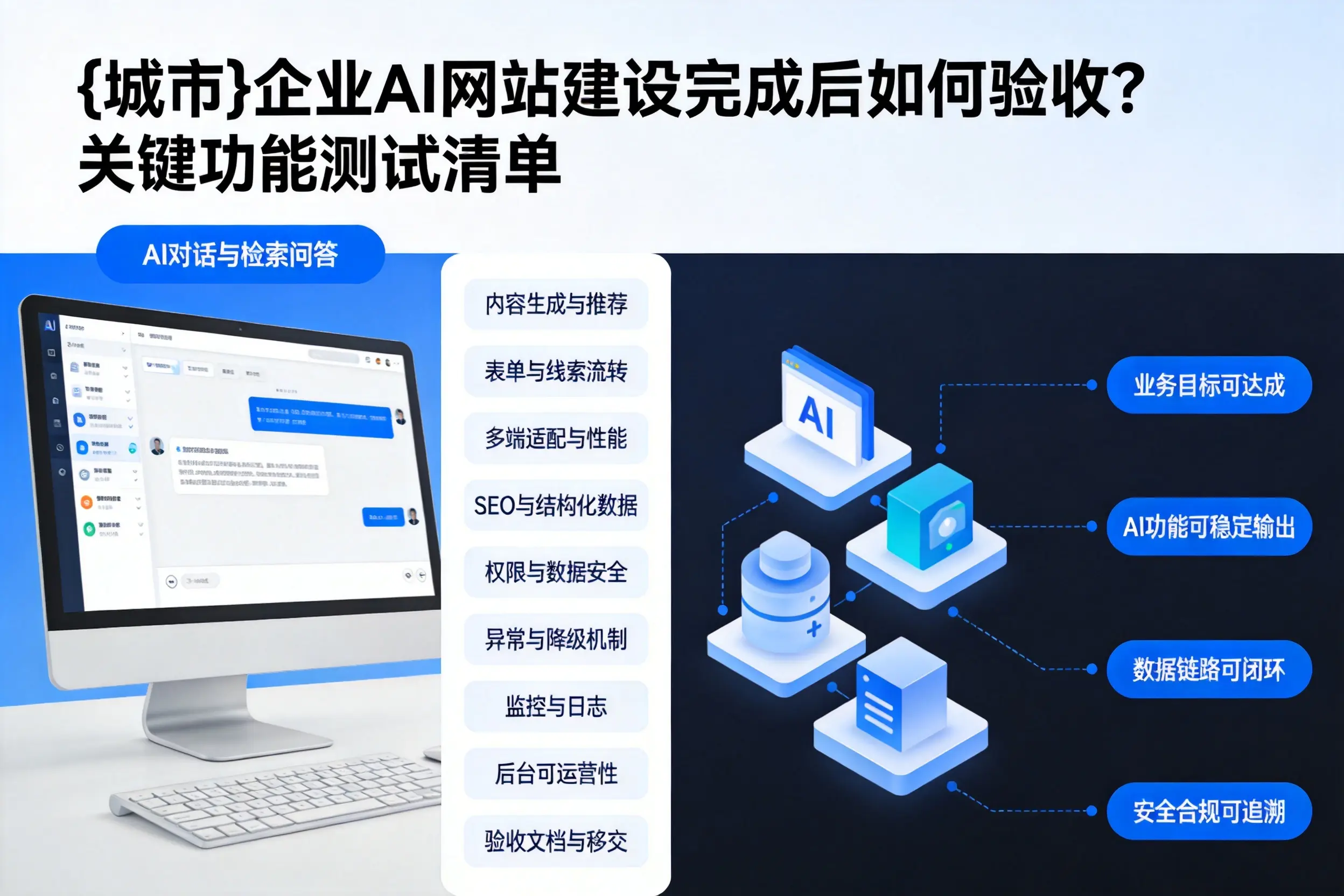 赣州企业AI网站建设完成后如何验收？关键功能测试清单