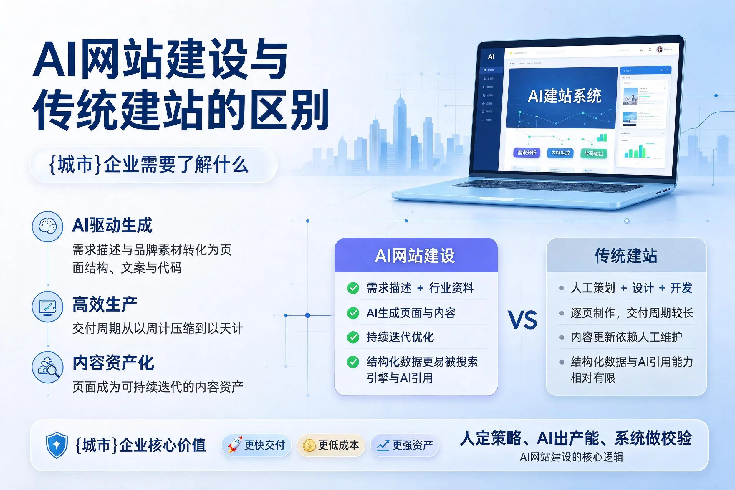 AI网站建设与传统建站的区别,赣州企业需要了解什么