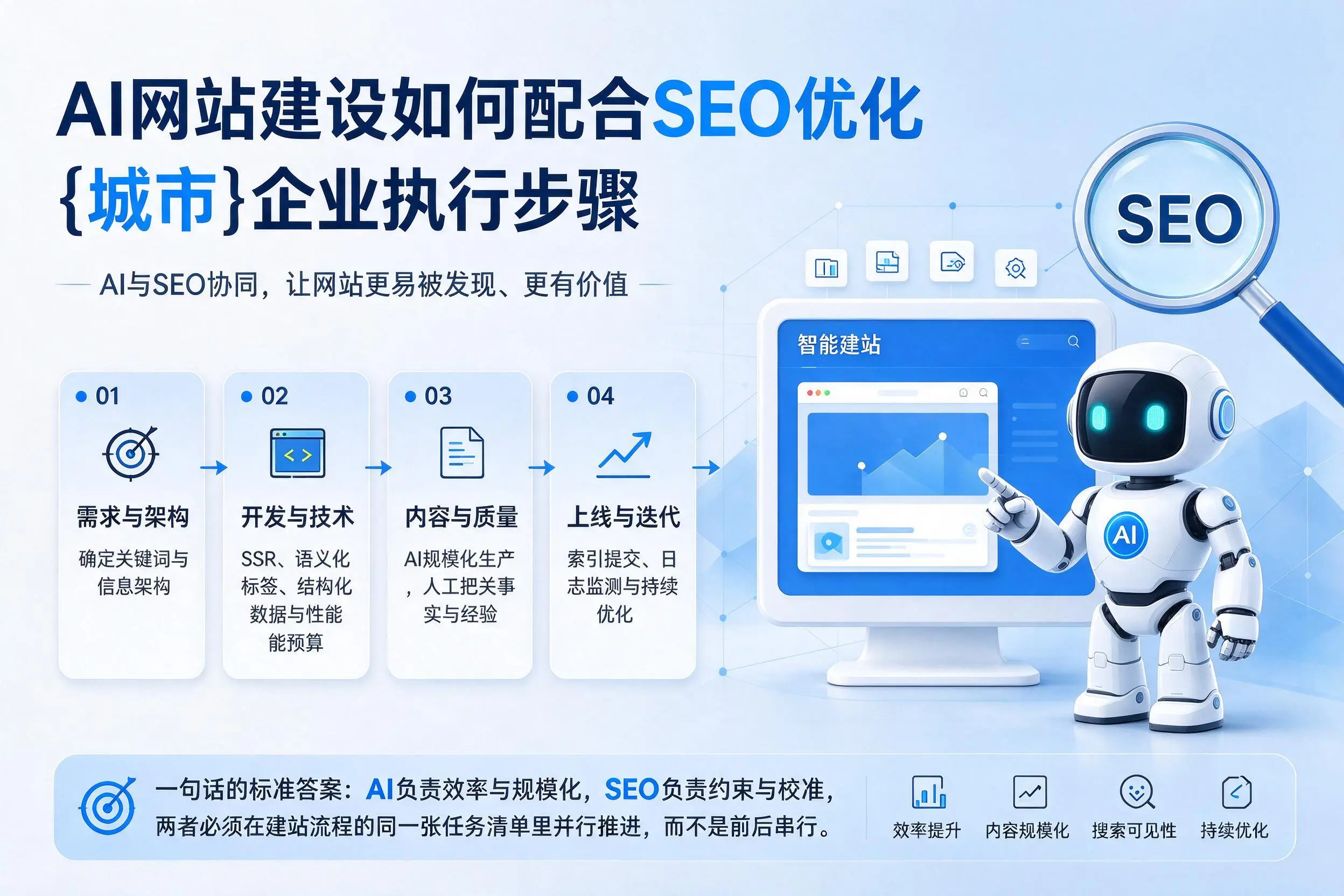 AI网站建设如何配合SEO优化,赣州企业执行步骤