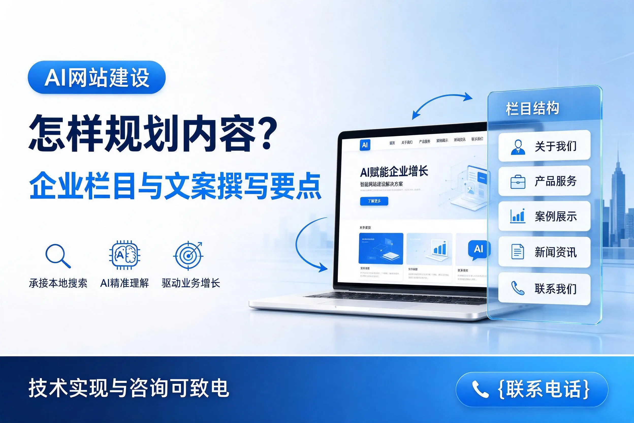 AI网站建设怎样规划内容？赣州企业栏目与文案撰写要点
