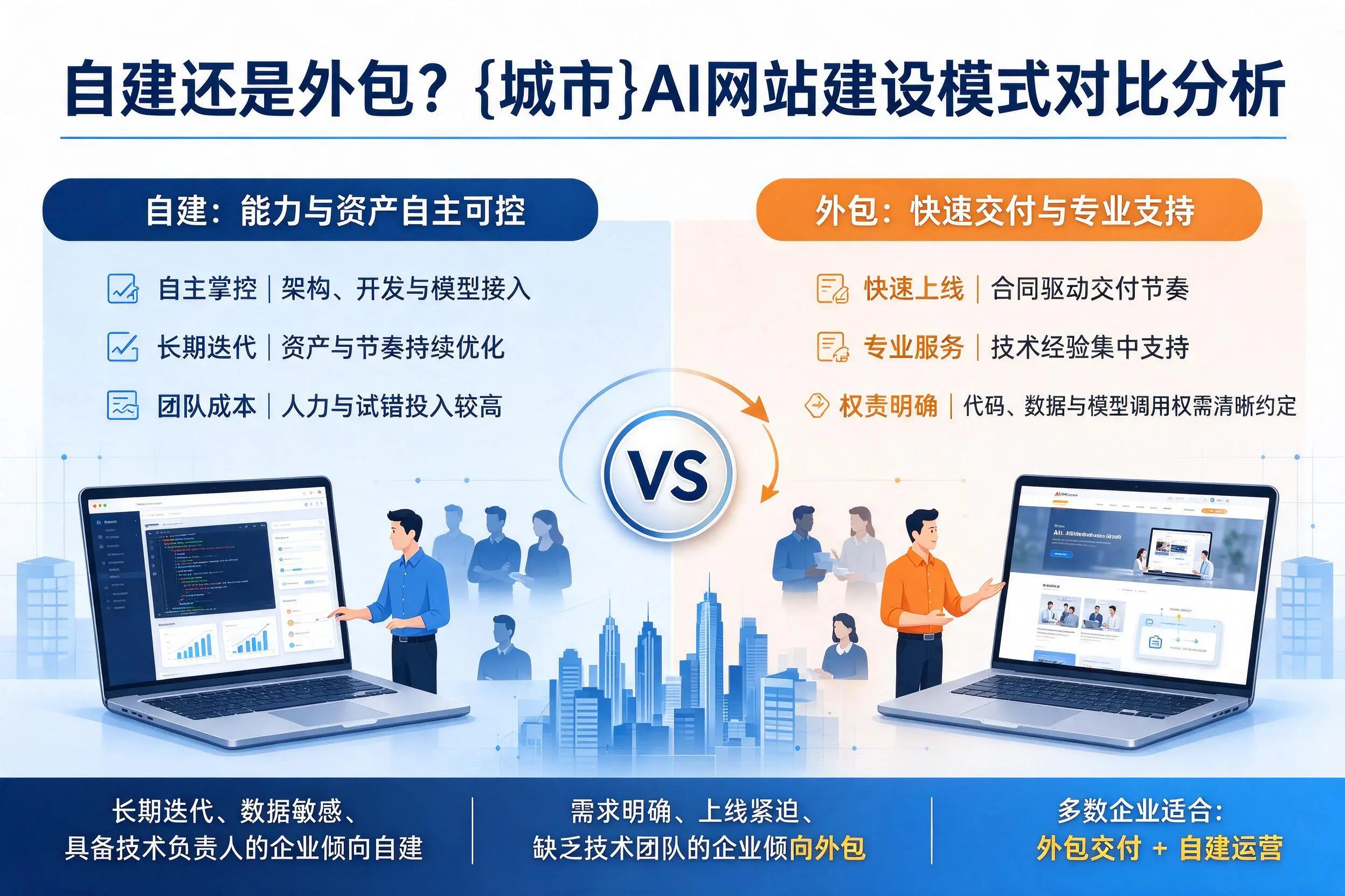 自建还是外包?赣州AI网站建设模式对比分析